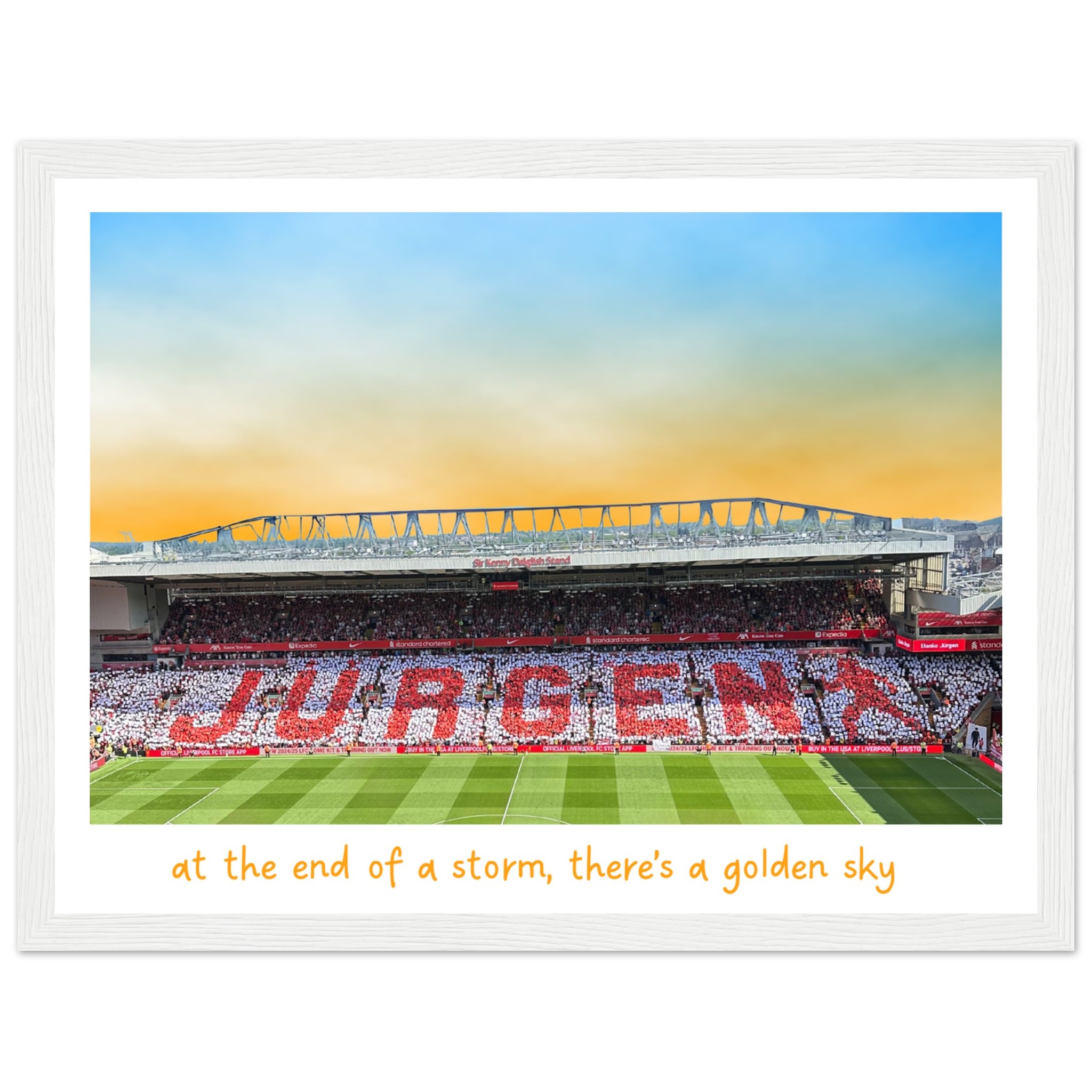 anfield-apparel-jurgen-s-golden-sky-poster-mit-rahmen image 5