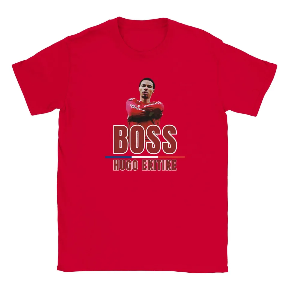 anfield-liverpool-hugo-ekitike-boss-t-shirt-baumwolle-unisex image 1