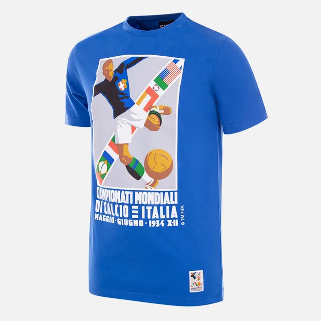 copa-classic-t-shirts-italien-1934-emblem-t-shirt-blau image 1