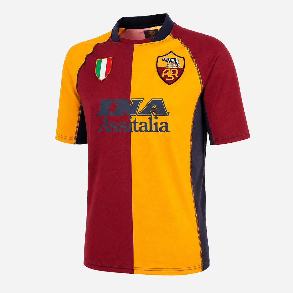 copa-classic-as-rom-2001-02-retro-fu-balltrikot-rot-orange-slim-fit image 1