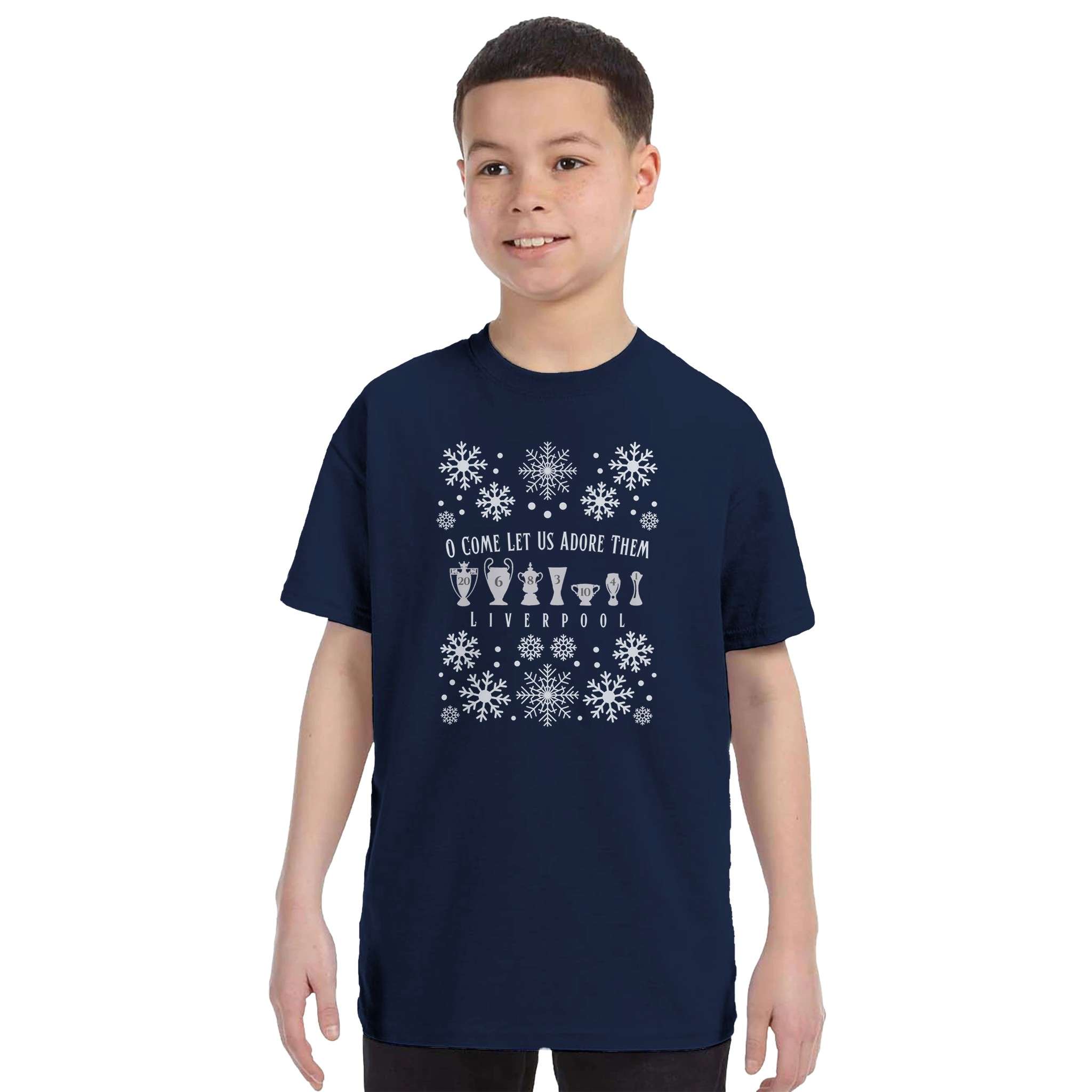 anfield-lfc-kids-o-come-let-us-adore-them-weihnachts-t-shirt image 2