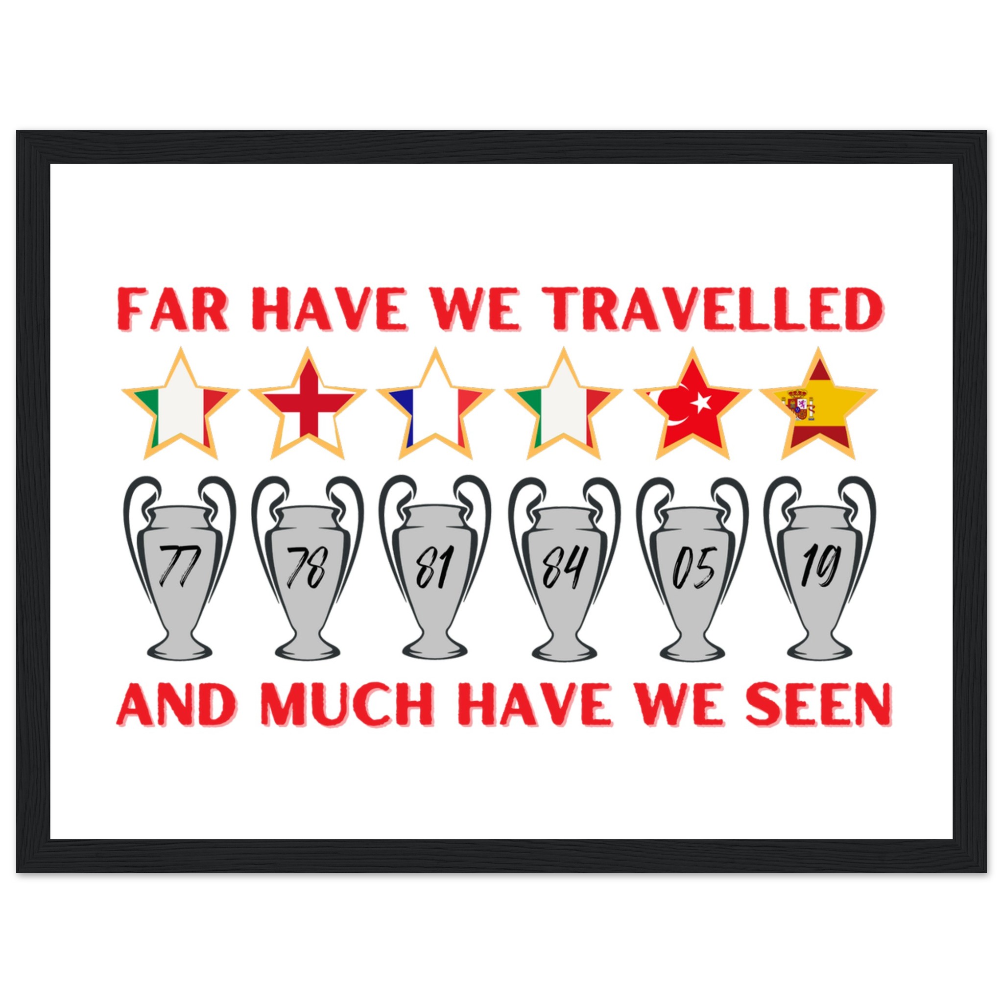 anfield-apparel-far-have-we-travelled-poster-gerahmt-holz image 1
