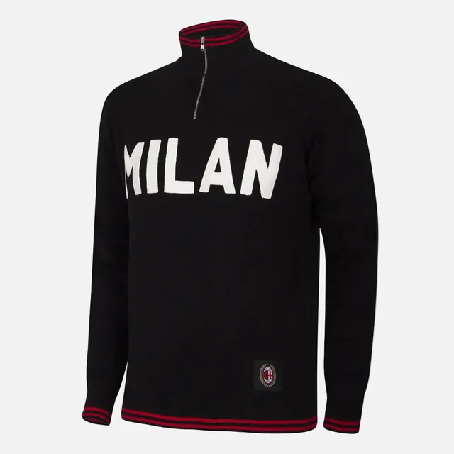 copa-ac-milan-60s-half-zip-pullover-schwarz-stick image 1