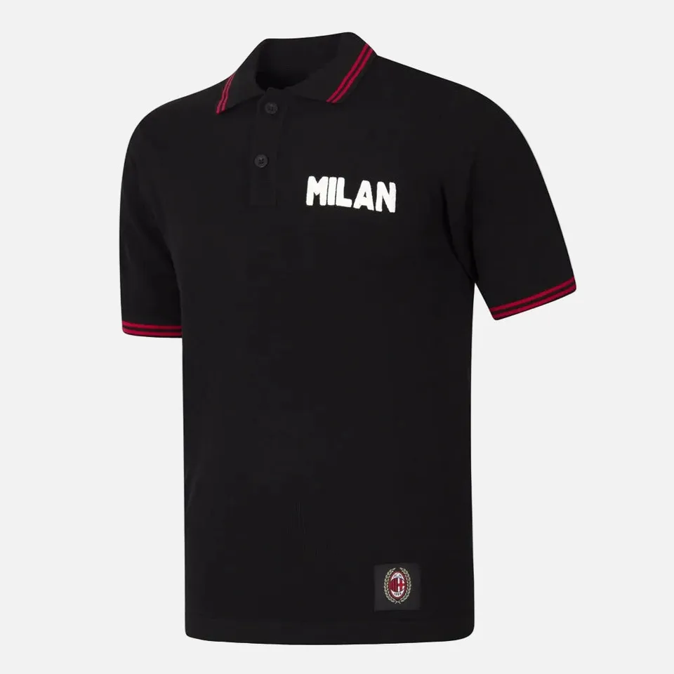 copa-ac-milan-1960-s-embroidery-polo-herren-schwarz-stickerei image 1