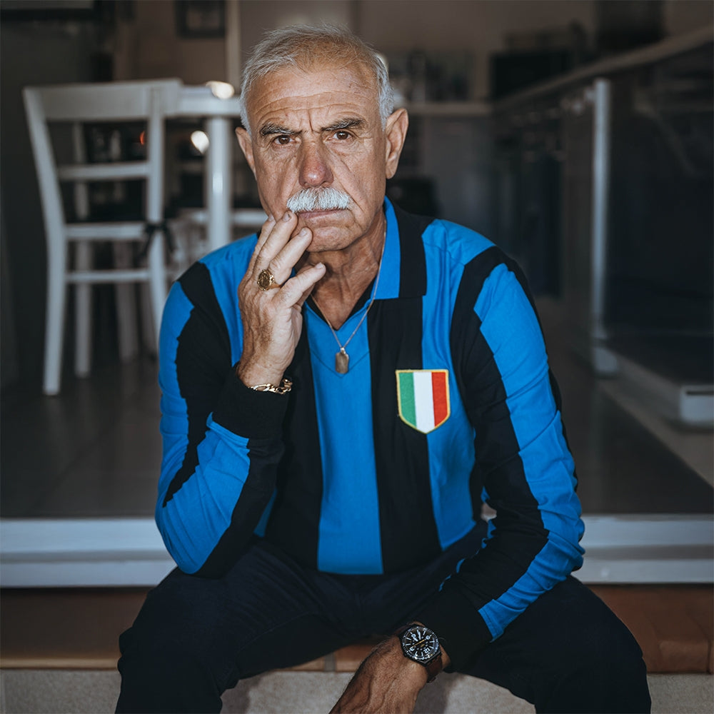 copa-retro-football-shirts-inter-1963-64-trikot-blau-schwarz-bio-baumwolle image 2