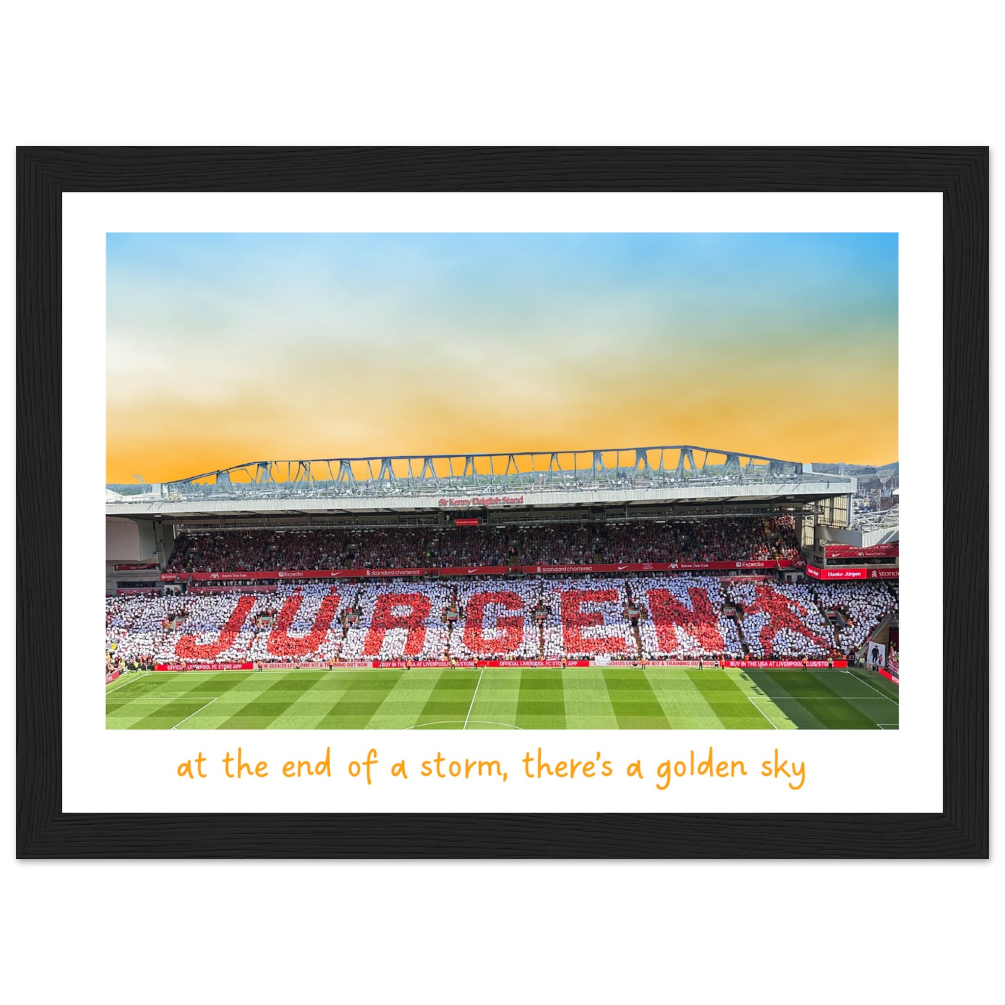 anfield-apparel-jurgen-s-golden-sky-poster-mit-rahmen image 7