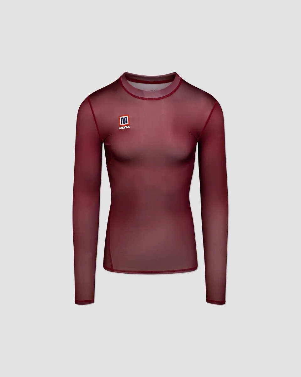 meyba-base-layer-langarmshirt-bordeauxrot-kompression image 1