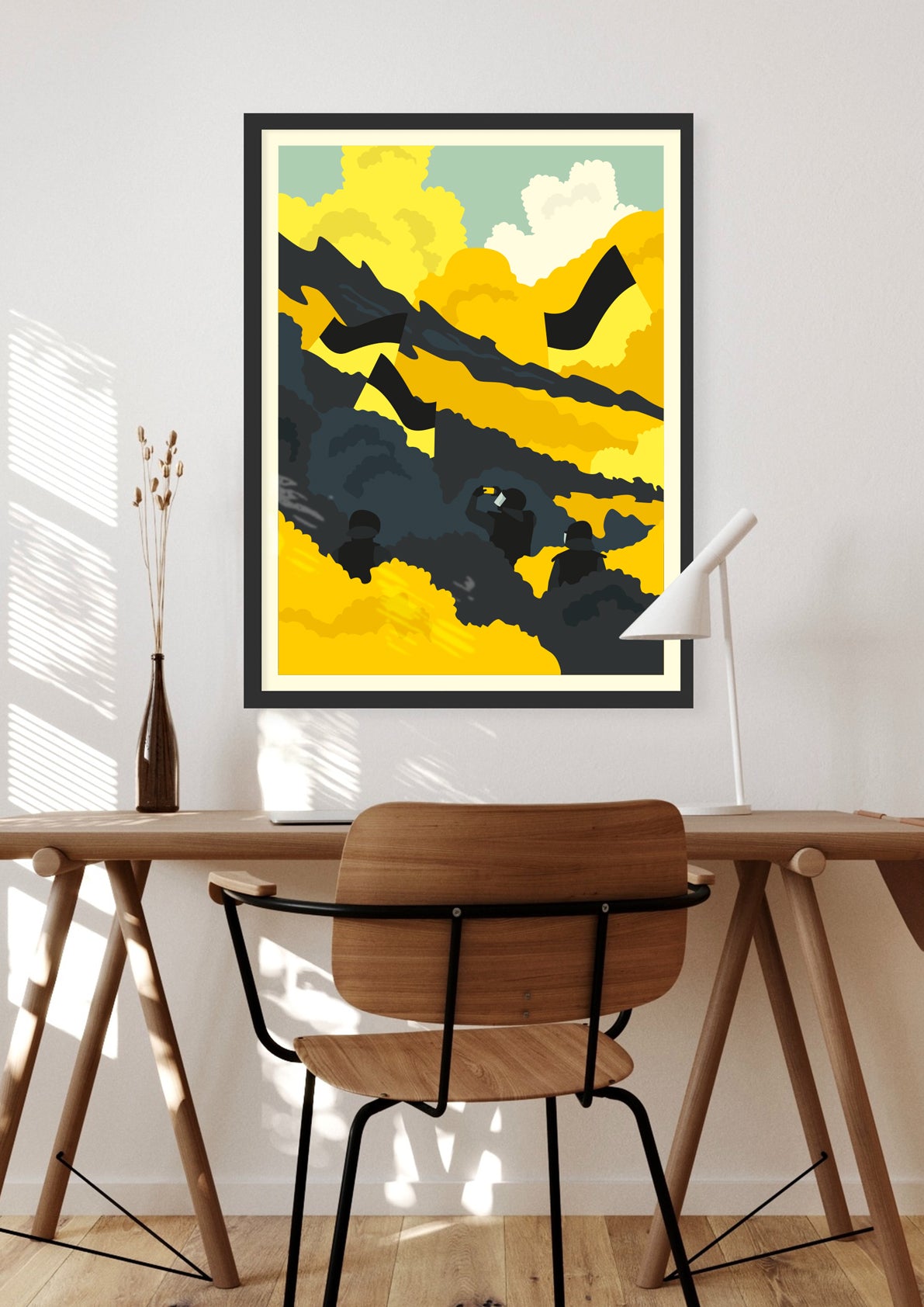 hands-of-god-prints-stands-kunstdruck-gelb-a3-stadion image 2