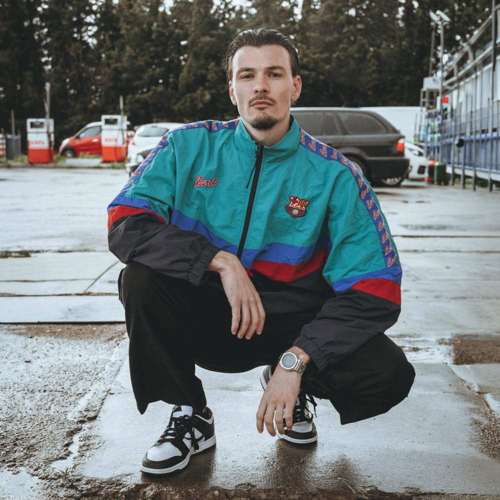 copa-fc-barcelona-retro-fu-balljacke-gr-n-nylon image 2