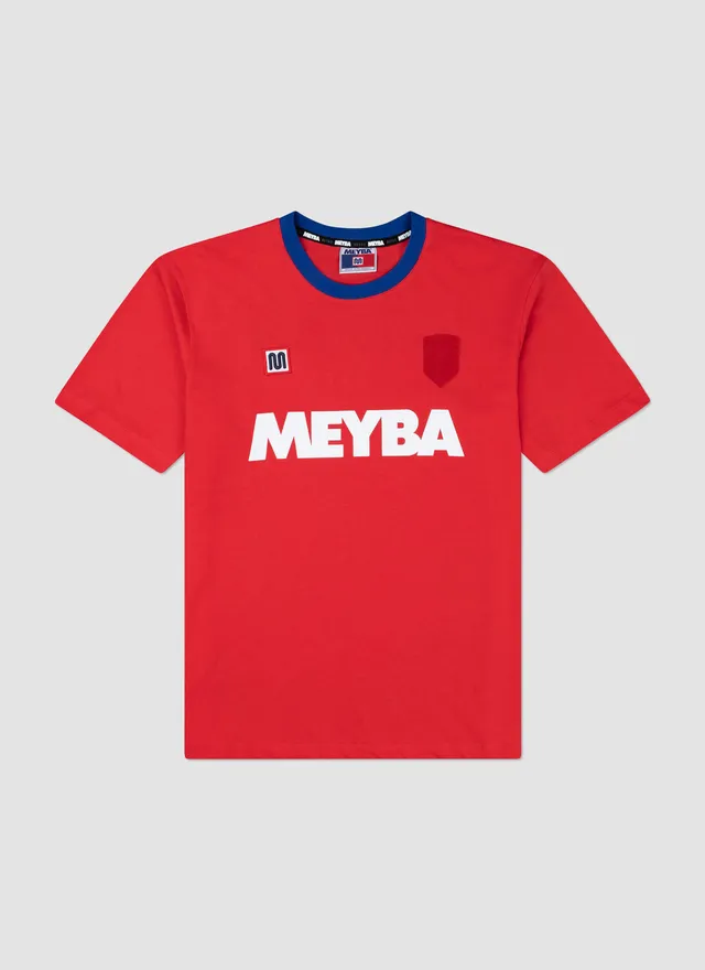 meyba-los-colchoneros-retro-training-tee-t-shirt-rot-baumwolle image 1