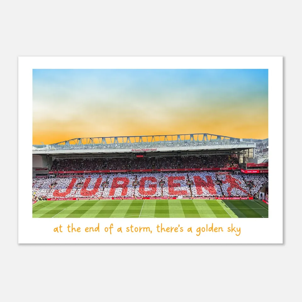 anfield-apparel-j-rgens-golden-sky-poster-lfc-kunstdruck image 1