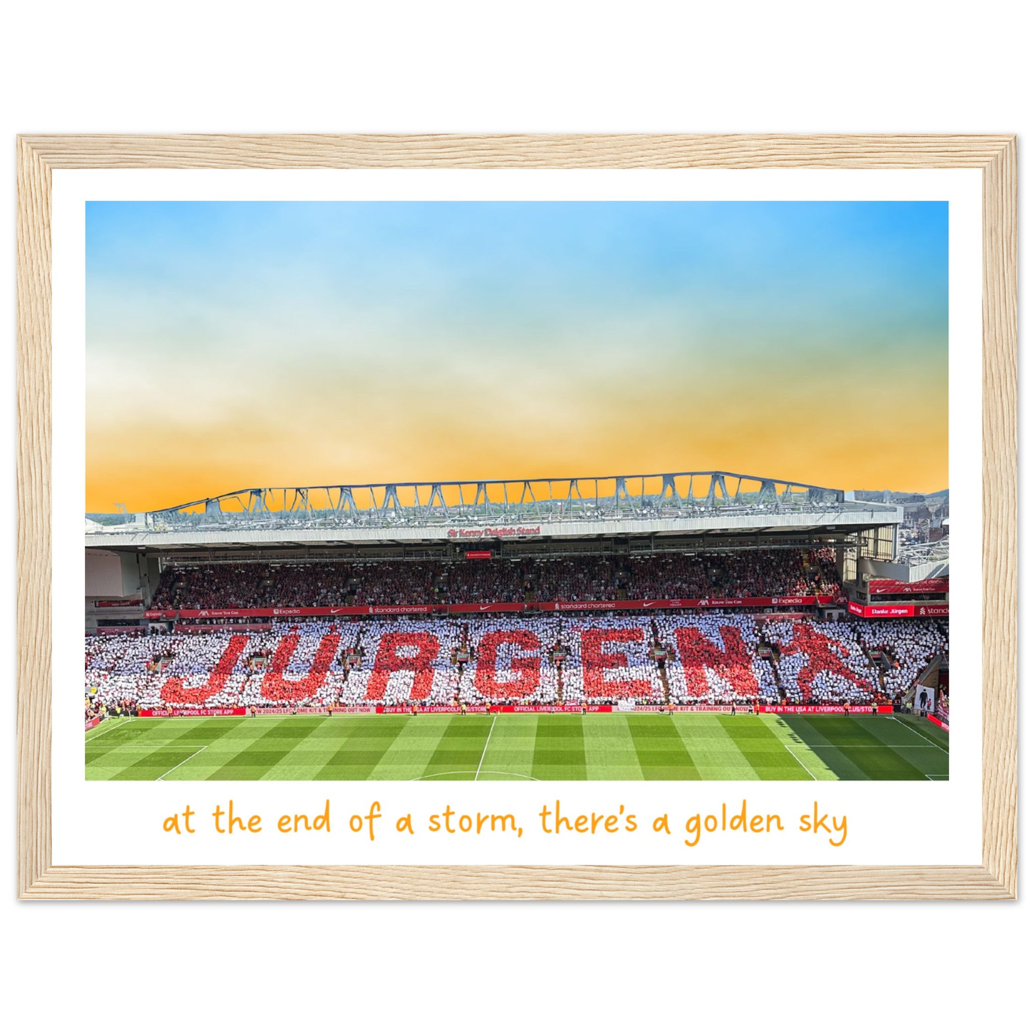anfield-apparel-jurgen-s-golden-sky-poster-mit-rahmen image 4