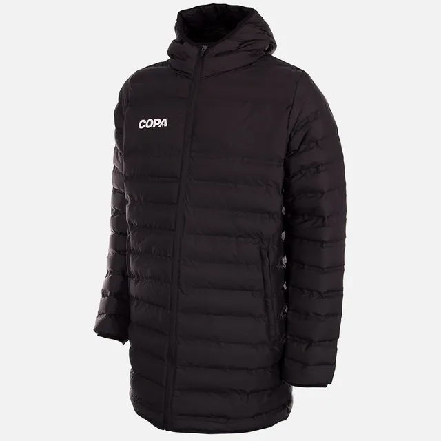 copa-classic-football-lange-pufferjacke-kapuze-schwarz-regular-fit image 1