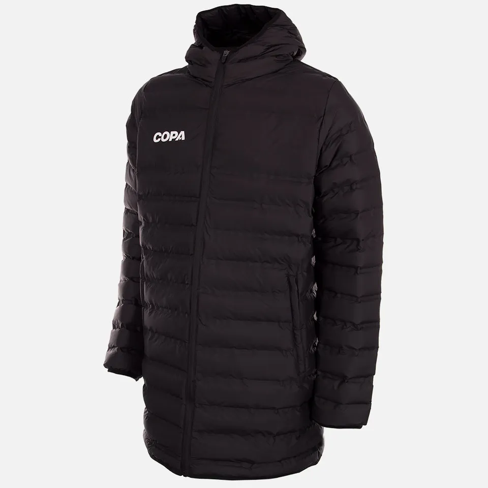 copa-classic-football-lange-pufferjacke-kapuze-schwarz-regular-fit image 1