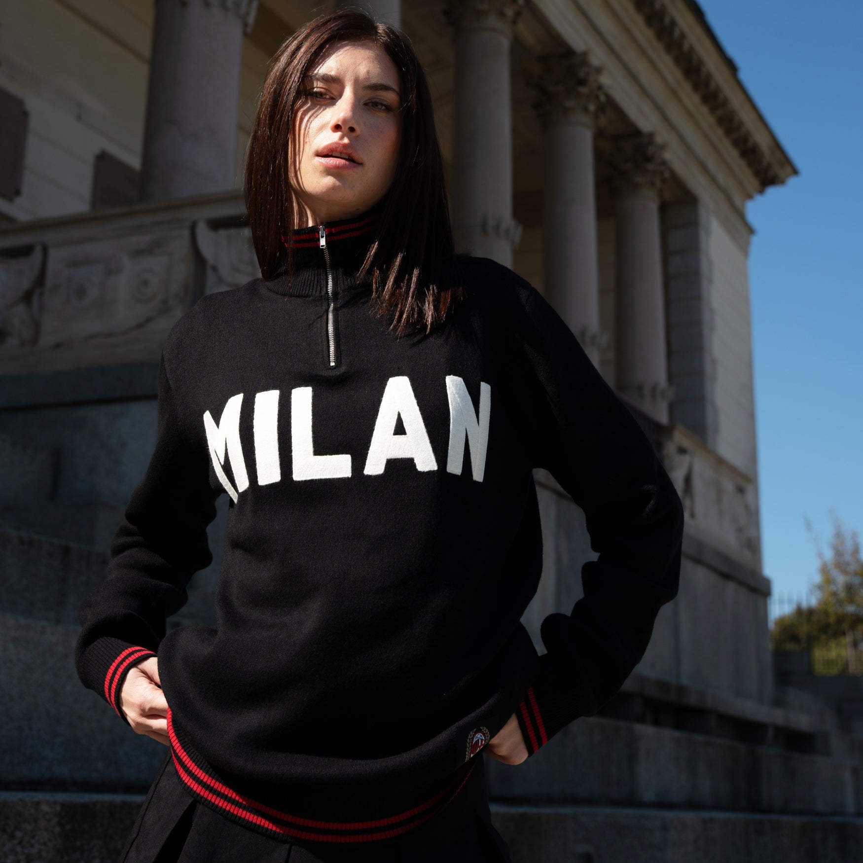 copa-ac-milan-60s-half-zip-pullover-schwarz-stick image 2