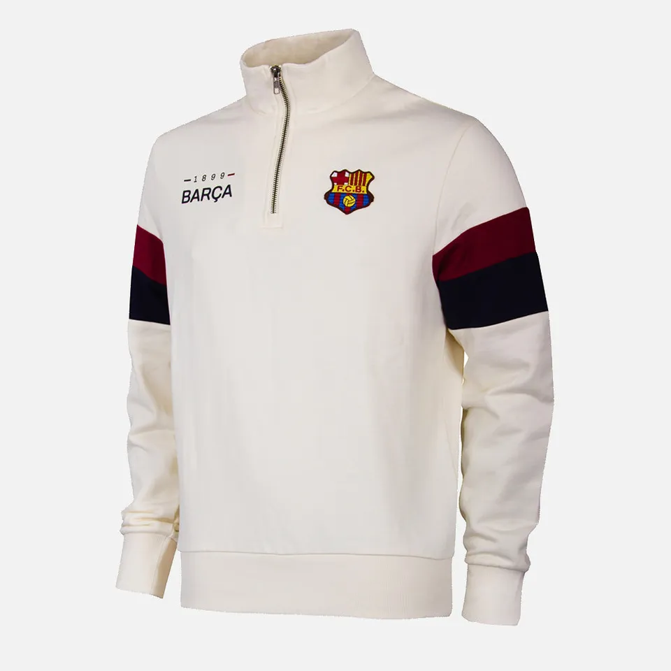 copa-classic-fc-barcelona-1899-half-zip-pullover-ecru image 1