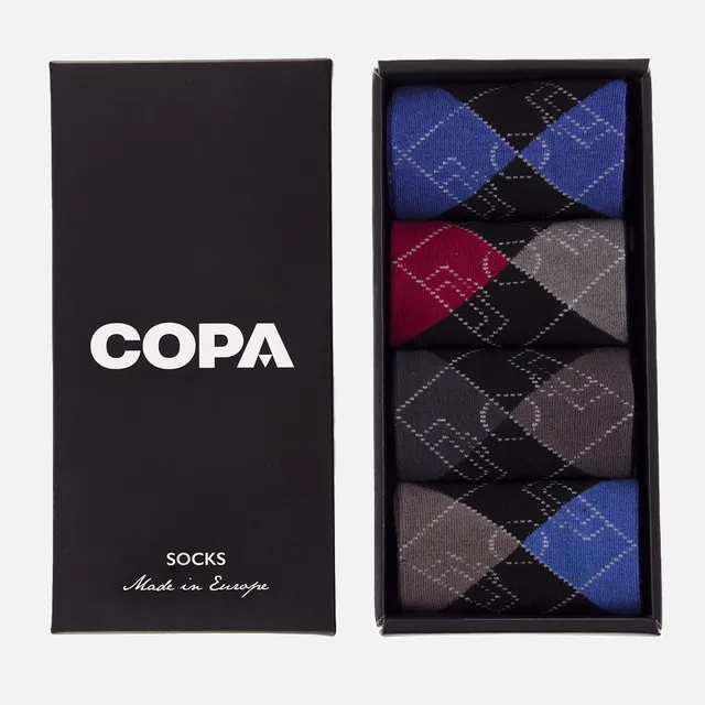 copa-classic-argyle-socken-box-set-schwarz-40-46-retro image 1