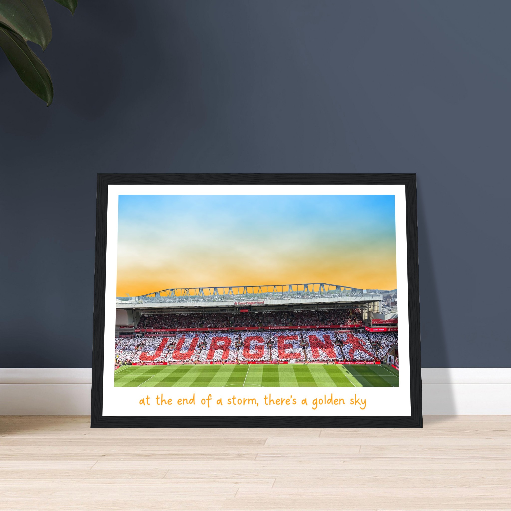 anfield-apparel-jurgen-s-golden-sky-poster-mit-rahmen image 6