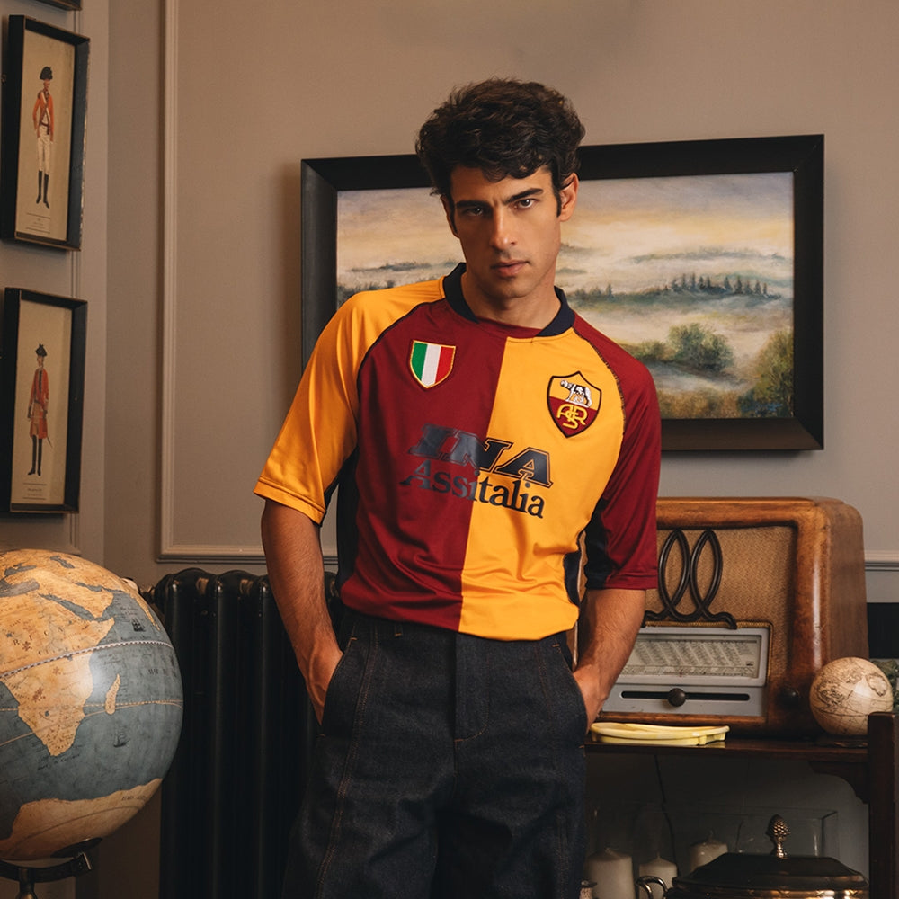 copa-classic-as-rom-2001-02-retro-fu-balltrikot-rot-orange-slim-fit image 2