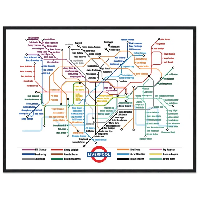 anfield-liverpool-lines-kunstdruck-gerahmt-u-bahn-karte-manager image 1