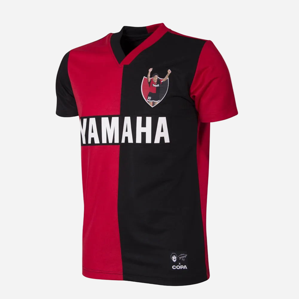 copa-classic-maradona-newell-s-old-boys-1993-retro-fu-balltrikot-rot-schwarz image 1