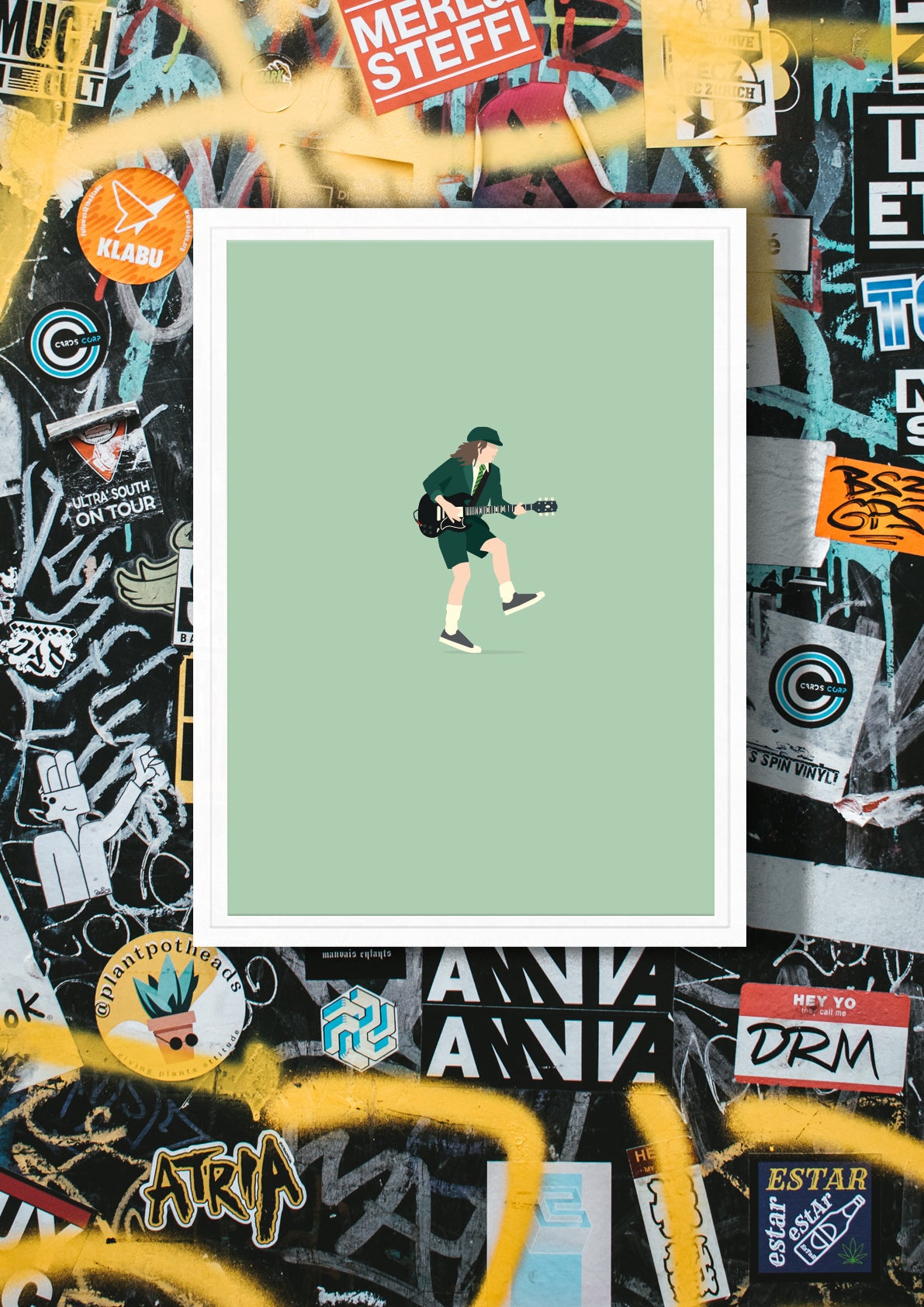 hands-of-god-forever-young-print-angus-young-rock-poster-a3 image 2
