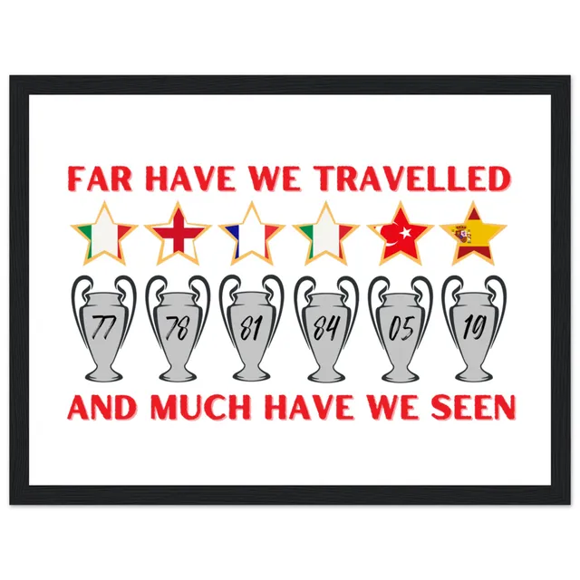 anfield-apparel-far-have-we-travelled-poster-gerahmt-holz image 1