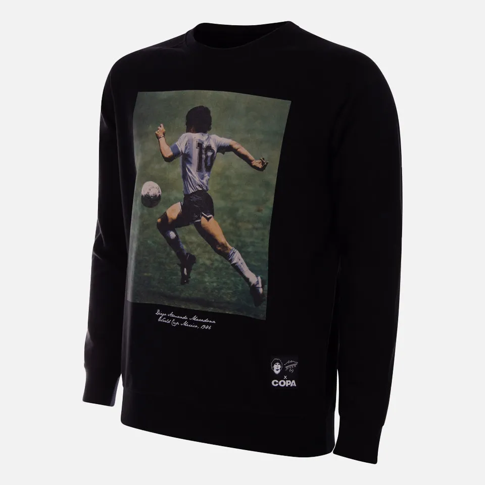 copa-classic-maradona-1986-weltmeister-pullover-schwarz-baumwolle image 1