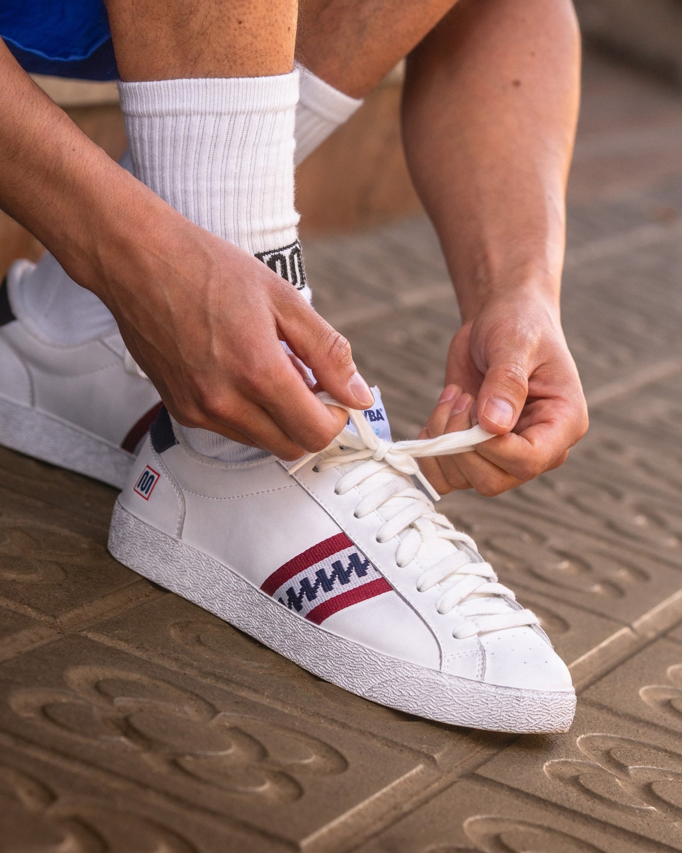 meyba-archivio-micro-leather-sneaker-weiss-blau-retro image 2