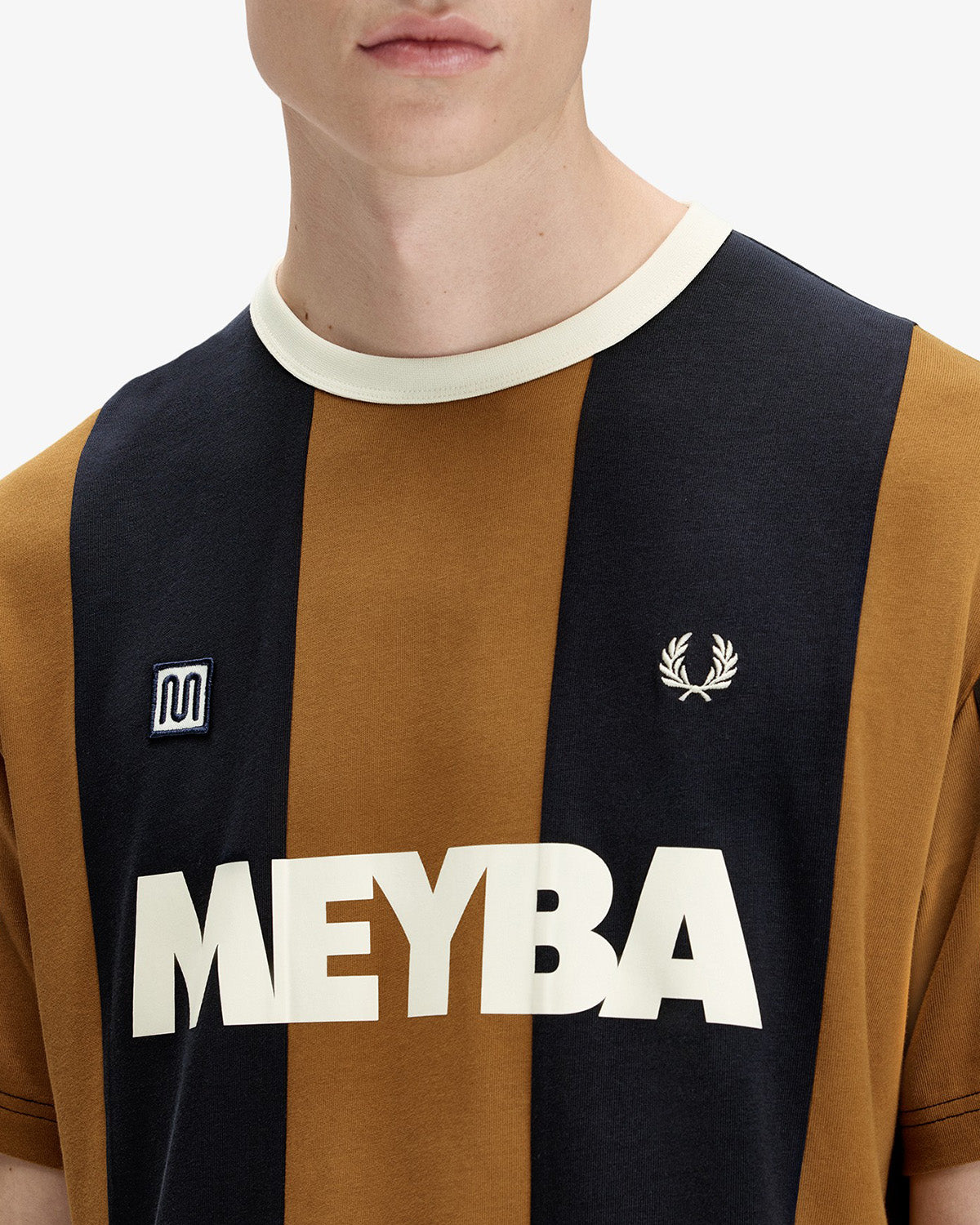 meyba-x-fred-perry-cut-n-sew-tee-sm2162-t-shirt-navy-braun image 5