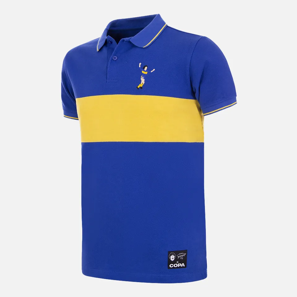 copa-classic-maradona-x-copa-boca-polo-blau-gelb-stick-baumwolle image 1