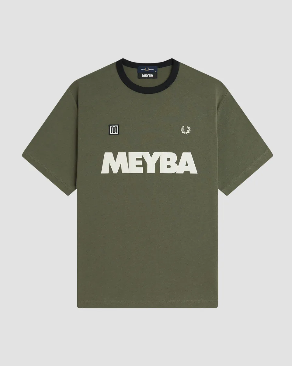 meyba-x-fred-perry-ringer-tee-t-shirt-gr-n-baumwolle image 1