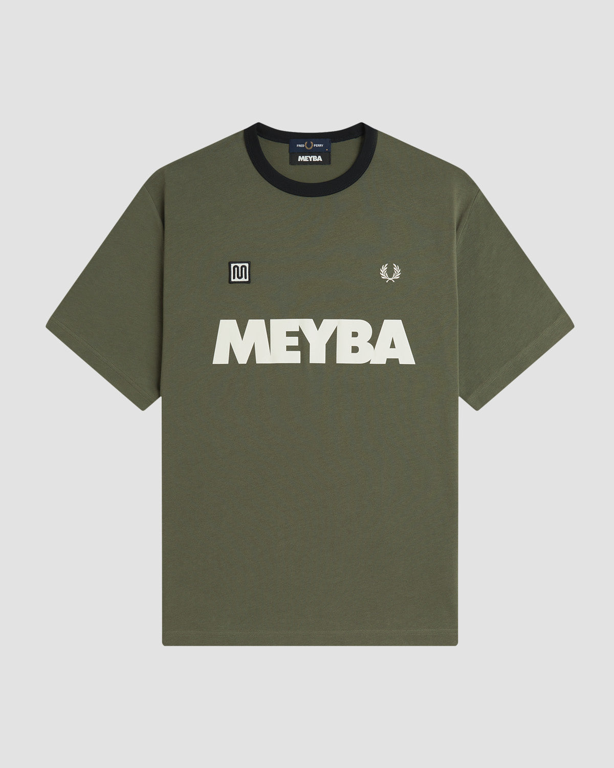 meyba-x-fred-perry-ringer-tee-t-shirt-gr-n-baumwolle image 1