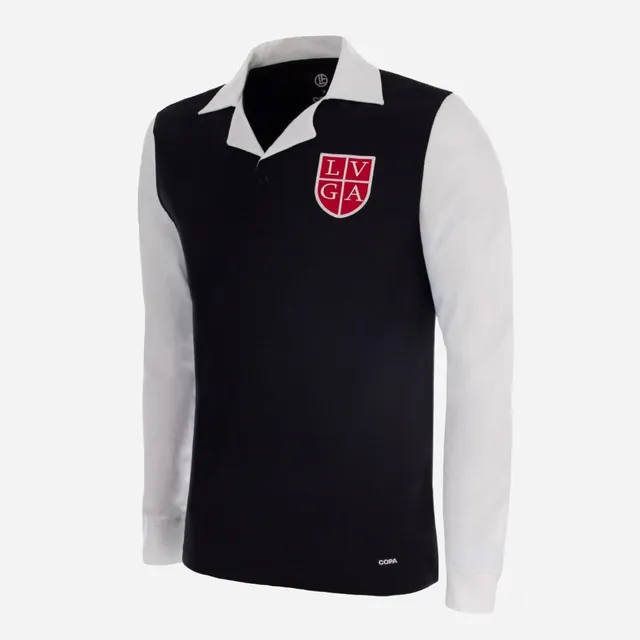 copa-fc-lugano-1951-retro-fu-balltrikot-schwarz-wei image 1