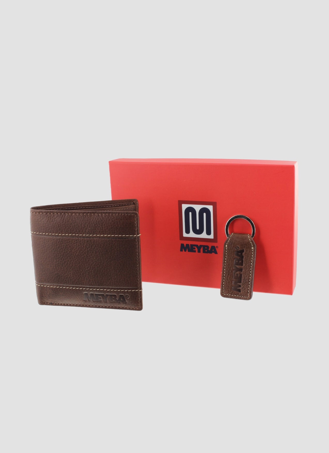 meyba-wallet-keyring-mb241034-geschenkset-braun-leder image 2