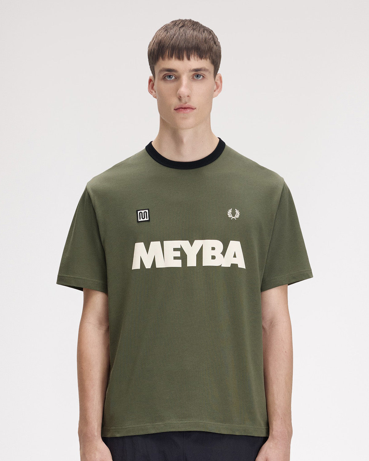 meyba-x-fred-perry-ringer-tee-t-shirt-gr-n-baumwolle image 3
