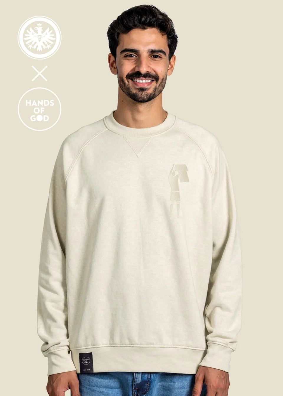 hands-of-god-apparel-bcn-reloaded-crewneck-sge-natural-raw image 1
