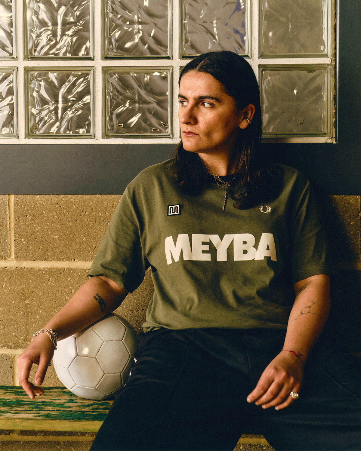 meyba-x-fred-perry-ringer-tee-t-shirt-gr-n-baumwolle image 6