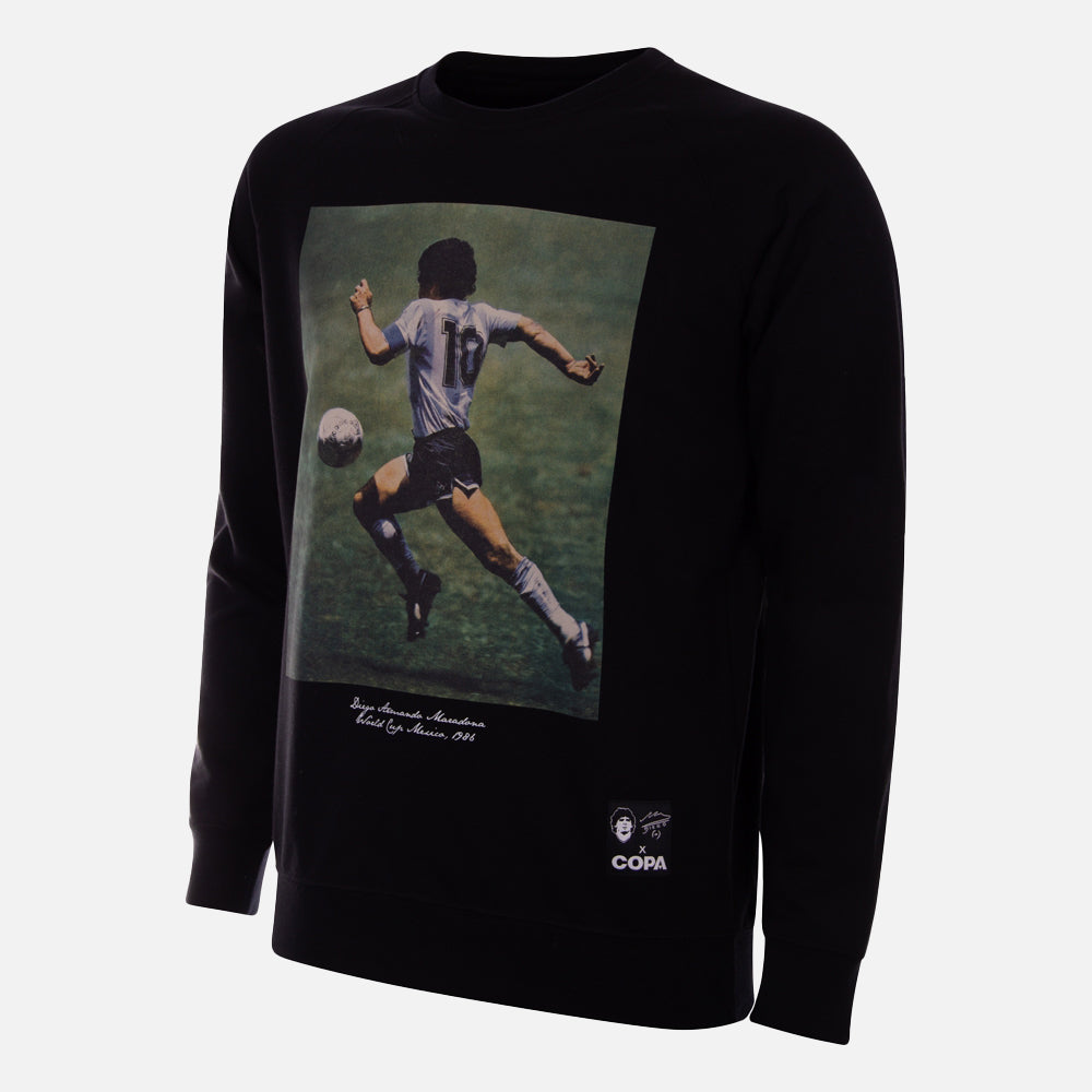 copa-classic-maradona-1986-weltmeister-pullover-schwarz-baumwolle image 1